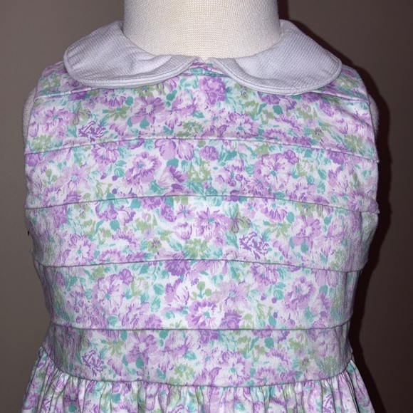 Other - Hartstrings pleated front purple lavender floral sleeveless button back dress 4